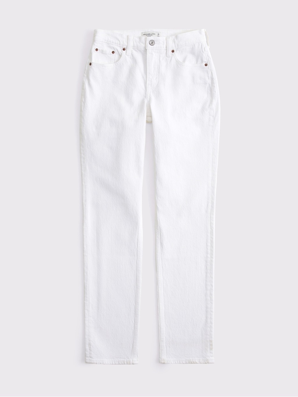 Abercrombie & Fitch Curve Love Ultra High Rise 90s Straight White Jeans 27L